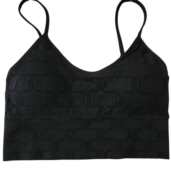 Juicy Couture Black Patterned Bralette Size Medium - Picture 1 of 4